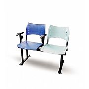 Cadeira Longarina 2 lugares ISO com apoio de braço para espera